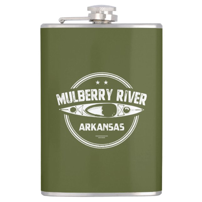 Mulberry River, Arkansas Hip Flask (Front)