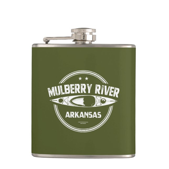 Mulberry River, Arkansas Hip Flask (Front)
