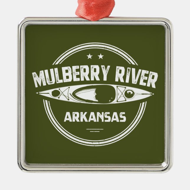 Mulberry River, Arkansas Metal Tree Decoration (Front)