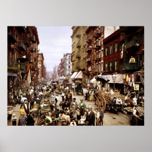 Mulberry Street, New York City, NY 1900 Poster