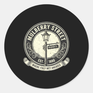 Mulberry Street Vintage New York Retro Little Ital Classic Round Sticker