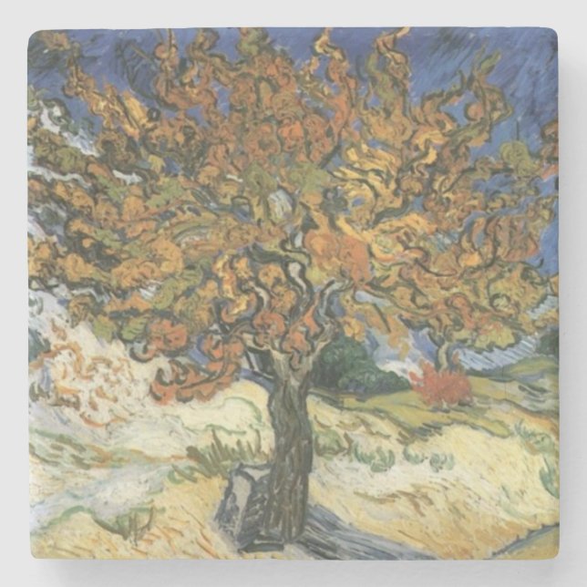 Mulberry Tree by van Gogh Stone Coaster (Front)