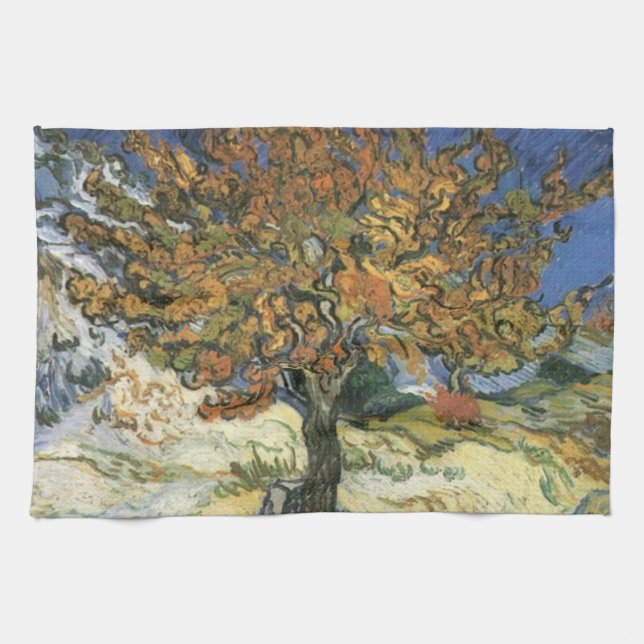Mulberry Tree by van Gogh Tea Towel (Horizontal)