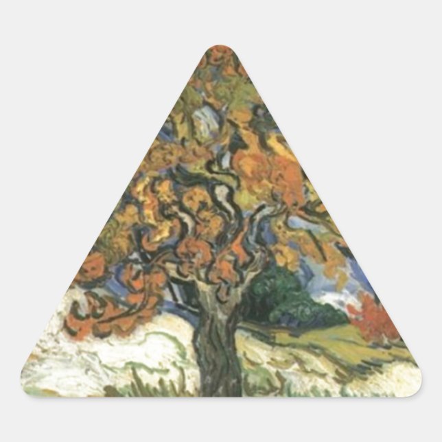 Mulberry Tree by van Gogh Triangle Sticker (Front)
