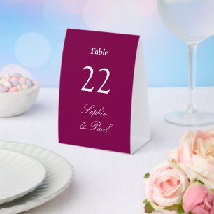 Mulberry Wedding Table Number Paper Table Tent