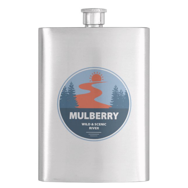 Mulberry Wild And Scenic River, Arkansas Hip Flask (Front)