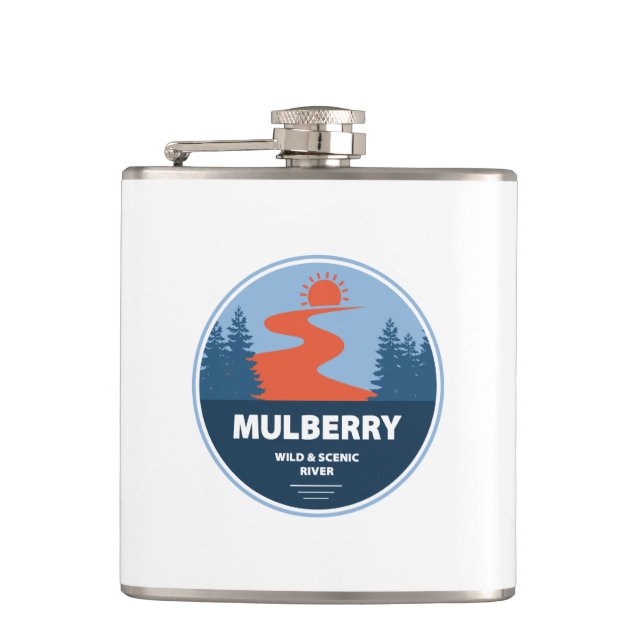 Mulberry Wild And Scenic River, Arkansas Hip Flask (Front)