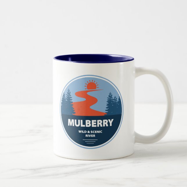 Mulberry Wild And Scenic River, Arkansas Two-Tone Coffee Mug (Right)