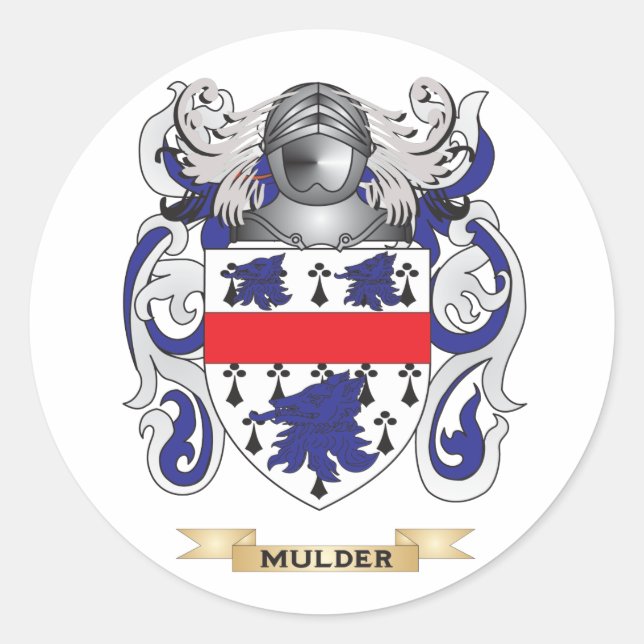 Mulder Coat of Arms (Family Crest) Classic Round Sticker (Front)