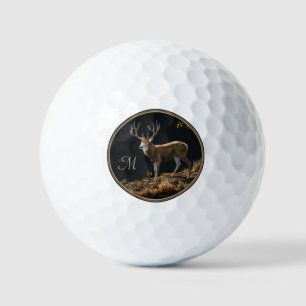 Mule Deer Buck Autumn Trophy Antlers Monogram Golf Balls