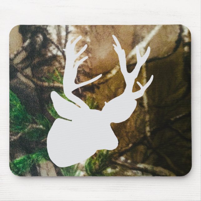Mule Deer Buck on Camo Background Mouse Pad (Front)