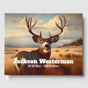 Mule Deer Buck on Prairie Memorial Guest Book