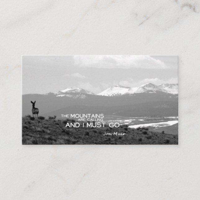 Mule Deer overlooking the Rocky Mountains Business Card (Front)