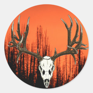 Mule Deer skull Classic Round Sticker