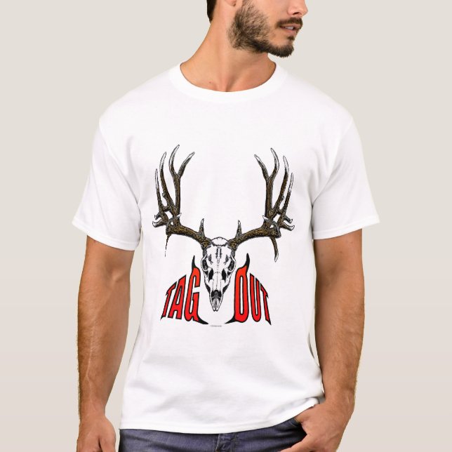 mule deer skull tag out T-Shirt (Front)