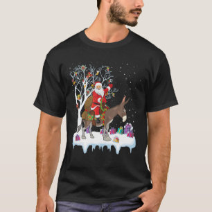 Mule Donkey Lover Xmas Gift Santa Riding Donkey Ch T-Shirt
