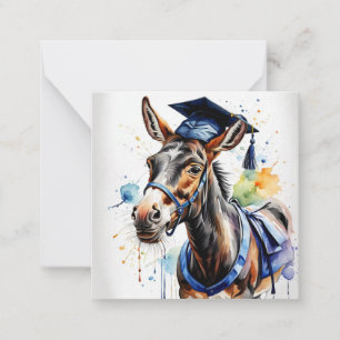 Mule Graduation Flat Note Card