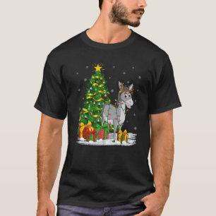 Mule Lover Matching Xmas Lighting Mule Christmas T-Shirt