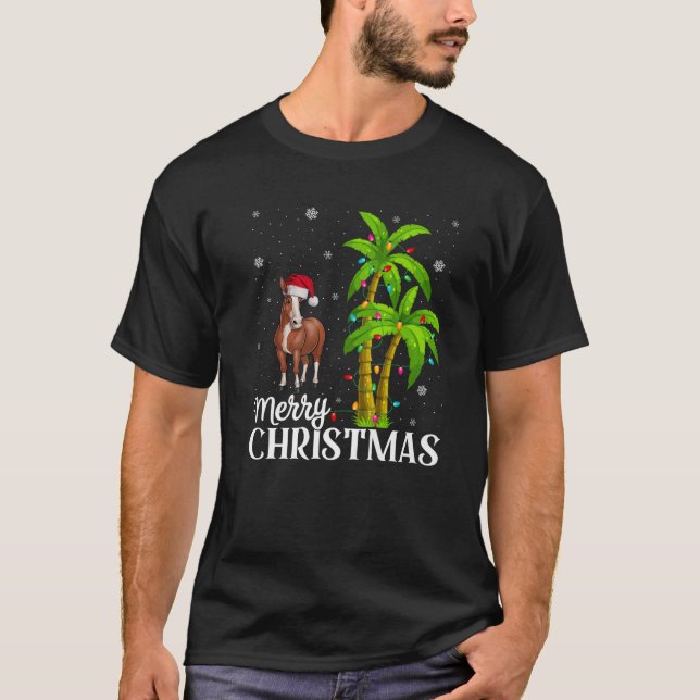 Mule Lovers Men Women Christmas Tree Lights Beach  T-Shirt (Front)