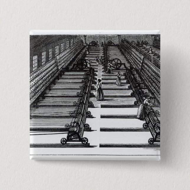 Mule Spinning 15 Cm Square Badge (Front)