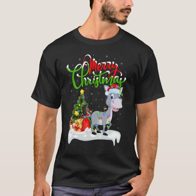Mule   Xmas Decorations Santa Mule Christmas T-Shirt (Front)