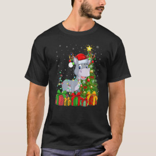 Mule  Xmas Holiday Santa Mule Christmas Tree T-Shirt