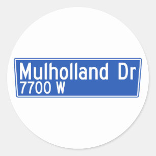 Mulholland Drive, Los Angeles, CA Street Sign Classic Round Sticker