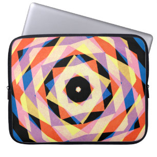 Mulicoloured striped diamond shapes backgroundjagg laptop sleeve