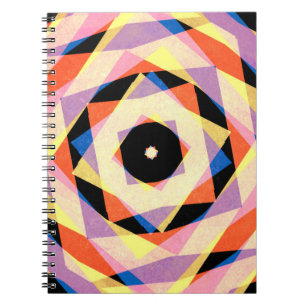 Mulicoloured striped diamond shapes backgroundjagg notebook