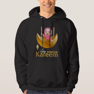 Mulim Hijabi Girl Fasting Ramadan Mubarak Kareem 2 Hoodie