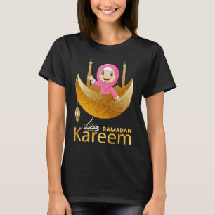 Mulim Hijabi Girl Fasting Ramadan Mubarak Kareem 2 T-Shirt