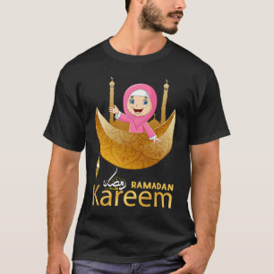 Mulim Hijabi Girl Fasting Ramadan Mubarak Kareem 2 T-Shirt