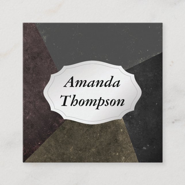 Mulit Faceted Slate Square Business Card (Front)