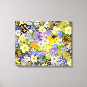 MULITCOLORED FLORAL BACKGROUND PATTERN CANVAS PRINT