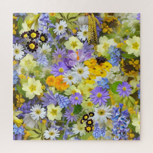 MULITCOLORED FLORAL BACKGROUND PATTERN JIGSAW PUZZLE (Vertical)