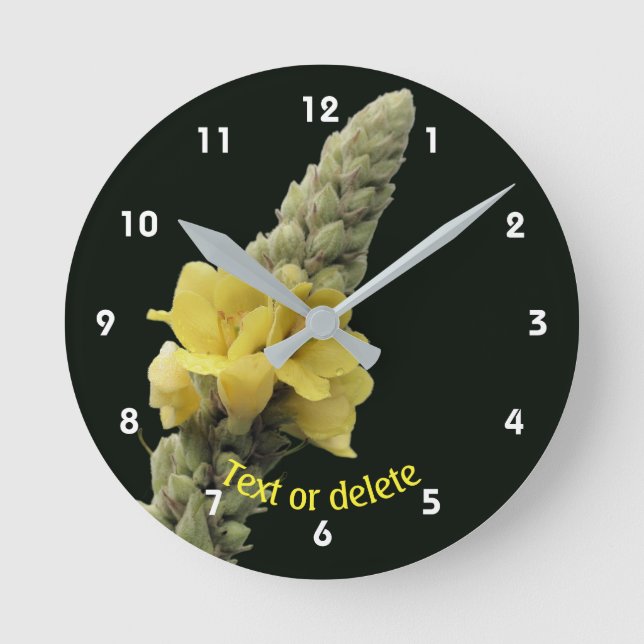 Mullein Flower Personalised   Round Clock (Front)