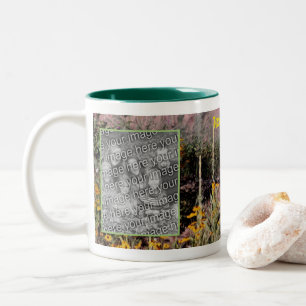 Mulleins Black Eyed Susan Flowers Add Your Photo Two-Tone Coffee Mug