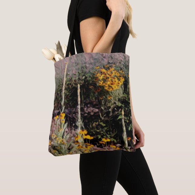 Mulleins Black Eyed Susan Flowers Painting Tote Bag (Close Up)