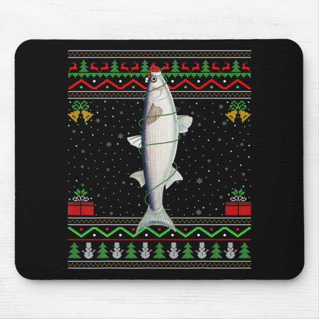 Mullet Fish Lover Matching Ugly Mullet Christmas T Mouse Mat (Front)