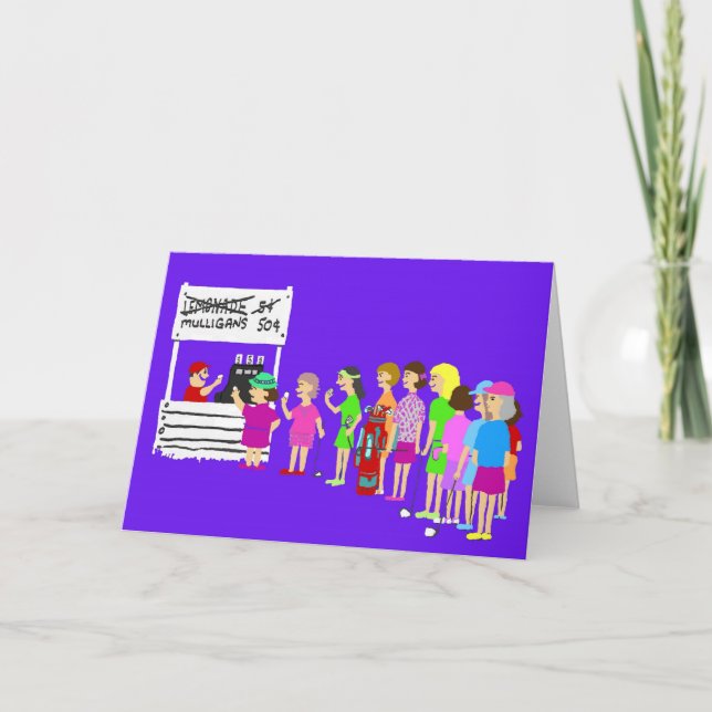 Mulligan Ladies Golf Cartoon Card (Front)