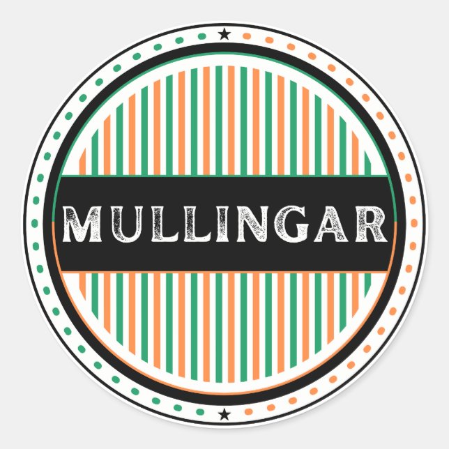Mullingar City Pride Emblem – Irish Identity Classic Round Sticker (Front)