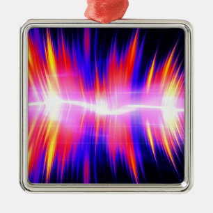 Mullticolored Abstract Audio Waveform Metal Tree Decoration