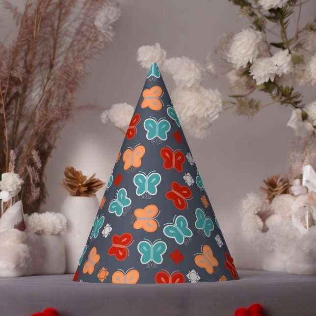 Multcolor Butterfly Cartoon Party Hat (Butterfly cartoon Paper party hat, Kids,adults,party birthday hat,Baby Shower,wedding,celebration ha)