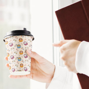 Multcolor Sleepy Sloth Cartoon Paper Cups