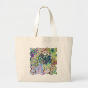 multi abstract design large tote bag