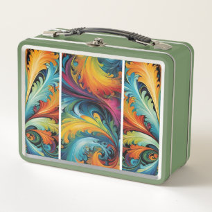 Multi Abstract Metal Lunch Box