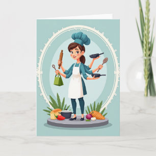 Multi Arm Mom Chefs Day Card