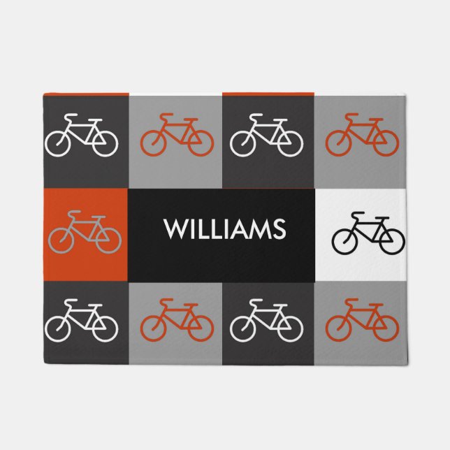 Multi-Bike - Black, White, Red and Grey Doormat (Front)