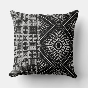 Multi- Black Aztec/Leopard  Two- Tone Pillow