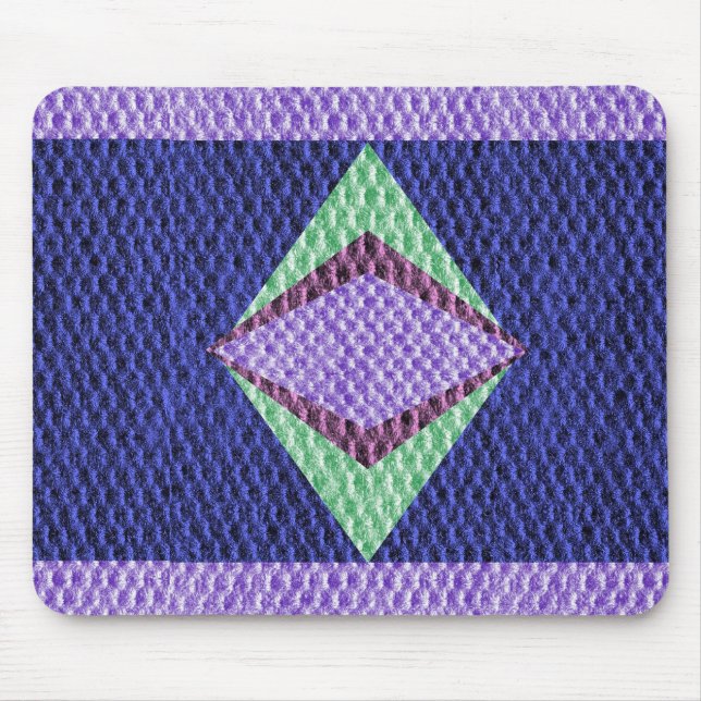 Multi blue Colour Texture Crochet Mouse Mat (Front)
